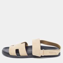 Hermes Brown Suede Genius Slingback Sandals Size 44
