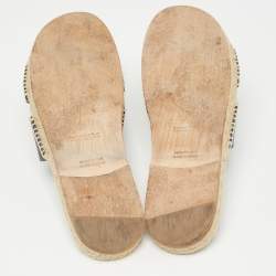 Hermes Black Leather Antigua Espadrille Flats Size 45 