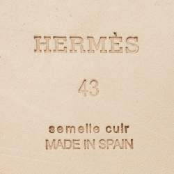 Hermes Light Blue Denim Antigua Espadrille Slides Size 43