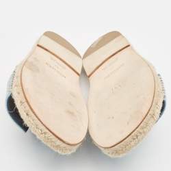 Hermes Light Blue Denim Antigua Espadrille Slides Size 43