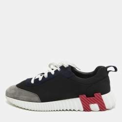 Hermes Multicolor Neoprene and Suede Bouncing Sneakers Size 41
