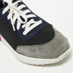 Hermes Multicolor Neoprene and Suede Bouncing Sneakers Size 41