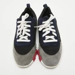 Hermes Multicolor Neoprene and Suede Bouncing Sneakers Size 41