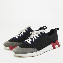 Hermes Multicolor Neoprene and Suede Bouncing Sneakers Size 41