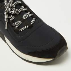Hermes Tri Color Leather and Neoprene Quicker Lace Up Sneakers Size 40