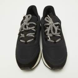 Hermes Tri Color Leather and Neoprene Quicker Lace Up Sneakers Size 40