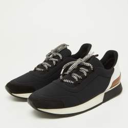 Hermes Tri Color Leather and Neoprene Quicker Lace Up Sneakers Size 40