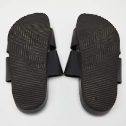 Hermes Black Leather Slides Size 44.5 