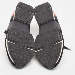 Hermes Black Mesh and Leather Low Top Sneakers Size 42.5