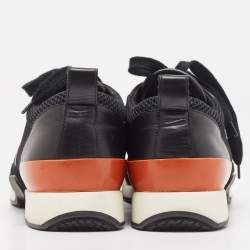 Hermes Black Mesh and Leather Low Top Sneakers Size 42.5