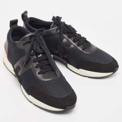 Hermes Black Mesh and Leather Low Top Sneakers Size 42.5