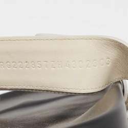 Pre Owned Hermes White Leather Chypre Sandals Size 43