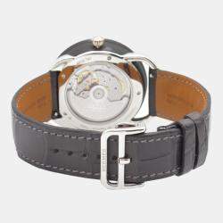Hermes Black Titanium Le Temps Voyageur Automatic Men's Wristwatch 41 mm