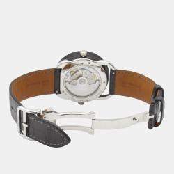 Hermes Black Titanium Le Temps Voyageur Automatic Men's Wristwatch 41 mm