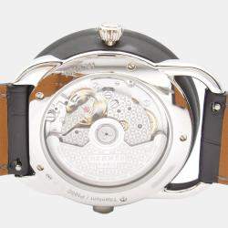 Hermes Black Titanium Le Temps Voyageur Automatic Men's Wristwatch 41 mm