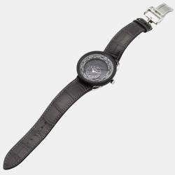 Hermes Black Titanium Le Temps Voyageur Automatic Men's Wristwatch 41 mm