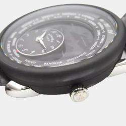 Hermes Black Titanium Le Temps Voyageur Automatic Men's Wristwatch 41 mm
