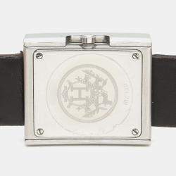 Pre Owned Hermes Belt BE1.210 Quartz White Stainless Steel Men's Wristwatch 26 mm