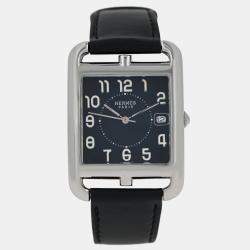 Pre Owned Hermes Cape Cod CC1.810 Quartz Black  Stainless Steel Men's Wristwatch 34 mm