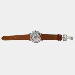 Pre Owned Hermes Kepler Chronograph KP1.910 Automatic White Stainless Steel Men's Wristwatch 40 mm