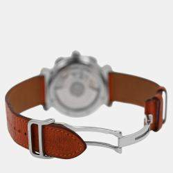 Pre Owned Hermes Kepler Chronograph KP1.910 Automatic White Stainless Steel Men's Wristwatch 40 mm