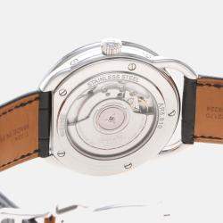 Pre Owned Hermes Arceau Grande Lune AR8.810 Automatic White Stainless Steel Men's Wristwatch 43mm
