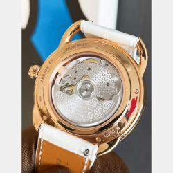 Pre Owned Hermes Arceau Cheval Cosmique Rose Gold 38 mm Diamond Watch