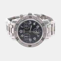 مملوكة مسبقًا Hermes Clipper Chronograph CL2.910 Automatic Black Stainless Steel Men's Wristwatch 40mm