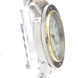 Hermes Silver Gold Tone Stainless Steel Clipper Diver Chronograph Quartz CL7.720 Men's Wristwatch 38 MM