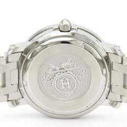 Hermes Silver Gold Tone Stainless Steel Clipper Diver Chronograph Quartz CL7.720 Men's Wristwatch 38 MM