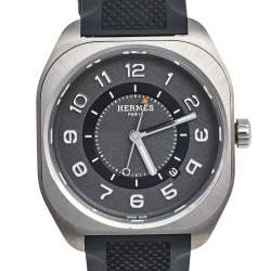 Hermes Grey Titanium Rubber H08 SP1.471 Men's Wristwatch 39 mm