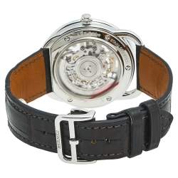 Hermes Skeleton Stainless Steel Alligator Arceau Squelette AR6.710a Men's Wristwatch 41 mm