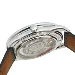 Hermes Skeleton Stainless Steel Alligator Arceau Squelette AR6.710a Men's Wristwatch 41 mm