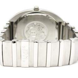 Hermes Silver Stainless Steel Espace ES2.710 Quartz Men's Wristwatch 38 MM 