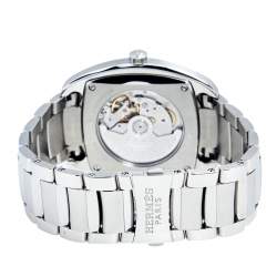 Hermes Silver White Stainless Steel Dressage DR5.71B Men's Wristwatch 40 mm