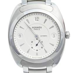 Hermes Silver White Stainless Steel Dressage DR5.71B Men's Wristwatch 40 mm