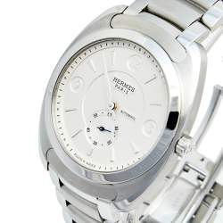 Hermes Silver White Stainless Steel Dressage DR5.71B Men's Wristwatch 40 mm