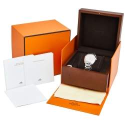 Hermes Silver White Stainless Steel Dressage DR5.71B Men's Wristwatch 40 mm