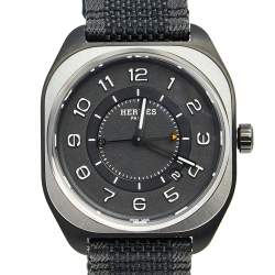 Hermès Black Titanium Fabric H08 W049432WW00 Men's Wristwatch 39 mm