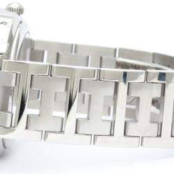 Hermes White Stainless Steel Clipper CL5.710 Quartz Men's Wristwatch 36 mm