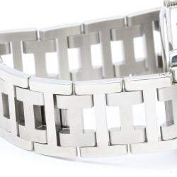 Hermes White Stainless Steel Clipper CL5.710 Quartz Men's Wristwatch 36 mm