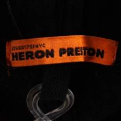 Heron Preston Black Nasa Facts Print Cotton Slim Sweatpants M