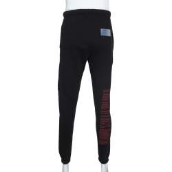 Heron Preston Black Nasa Facts Print Cotton Slim Sweatpants M