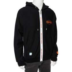Heron Preston Black Knit Handle Zip Hoodie S