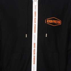 Heron Preston Black Knit Handle Zip Hoodie S