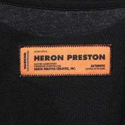 Heron Preston Black Printed Cotton Crew Neck T-Shirt M