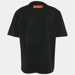 Heron Preston Black Printed Cotton Crew Neck T-Shirt M