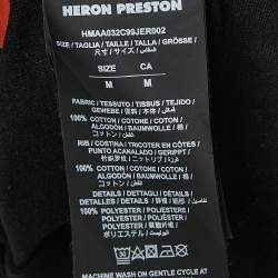 Heron Preston Black Printed Cotton Crew Neck T-Shirt M