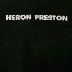 Heron Preston Black Logo Print Cotton Crew Neck Sweatshirt M