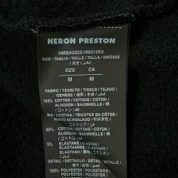 Heron Preston Black Logo Print Cotton Crew Neck Sweatshirt M